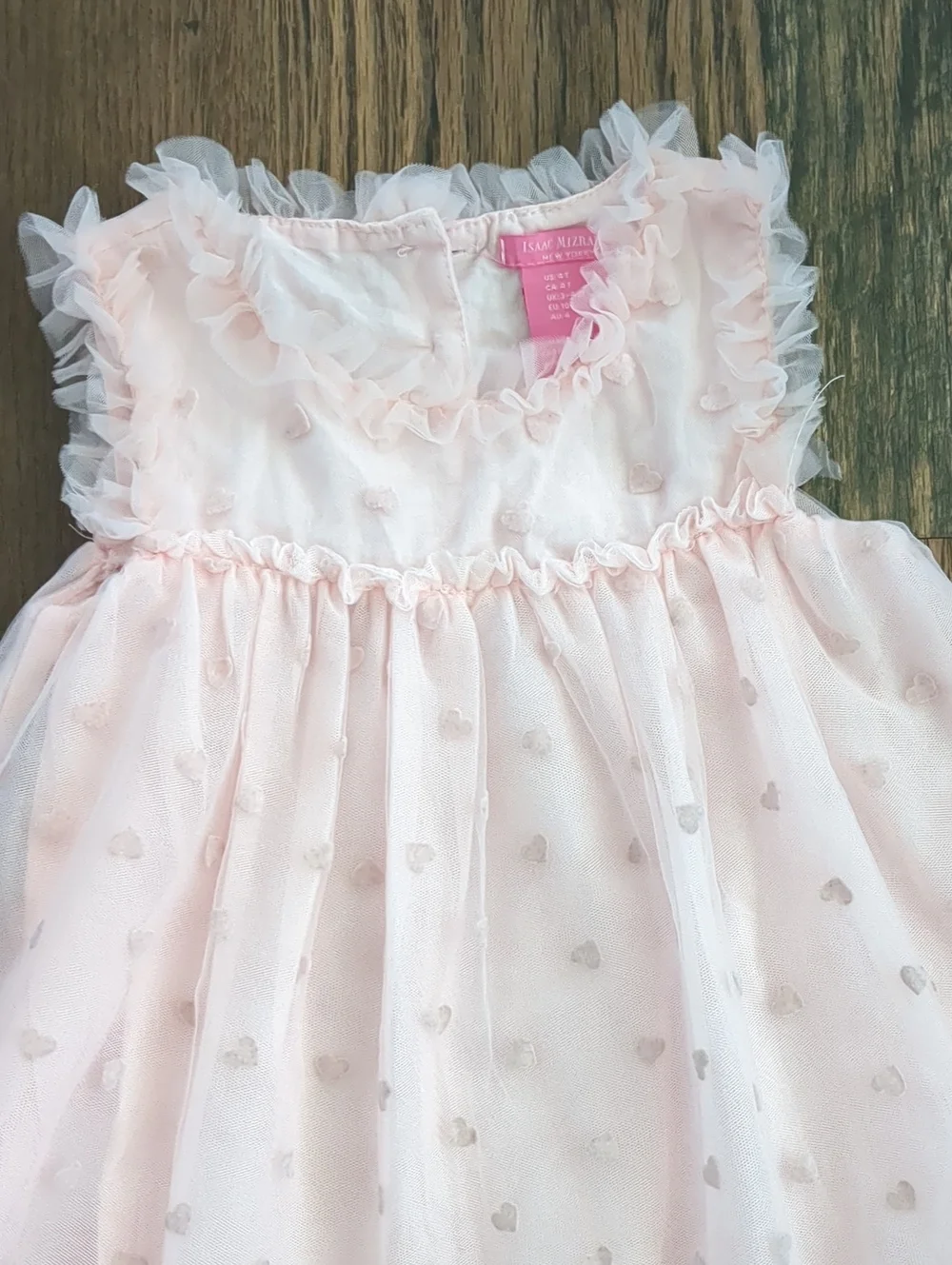 Girls' Pink Heart Ruffle Isaac Mizrahi Fancy Birthday? Party Dress, Size 4T